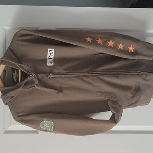 ALPHA Industries Army Green Zip Up Hoodie with Pockets Size:L